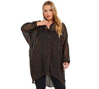 Yours Curve Chocolate Leopard Print Longline Shirt - Women's - Plus Size Curve