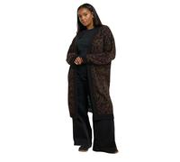 Yours Curve Chocolate Leopard Print Midi Cardigan - Women's - Plus Size Curve