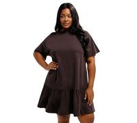 Yours Curve Chocolate Peplum Mini Dress - Women's - Plus Size Curve