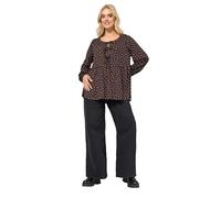 Yours Curve Chocolate Polka Dot Textured Peplum Top - Women's - Plus Size Curve