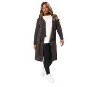 Yours Curve Chocolate Ribbed Midaxi Waterfall Cardigan - Women's - Plus Size Curve