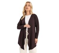 Yours Curve Chocolate Waterfall Cardigan - Women's - Plus Size Curve