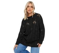 Yours Curve Chunky Cable Knit Jumper - Women's - Plus Size Curve Black