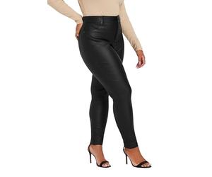 Yours Curve Coated Skinny Stretch Ava Jeans - Women's - Plus Size Curve Black