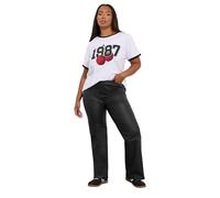 Yours Curve Coated Wide Leg Trousers - Women's - Plus Size Curve Black