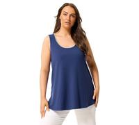 Yours Curve Cobalt Blue Contrast Blanket Stitch Ribbed Vest Top - Women's - Plus Size Curve