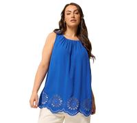 Yours Curve Cobolt Blue Broderie Anglaise Vest Top - Women's - Plus Size Curve