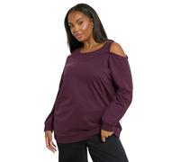 Yours Curve Cold Shoulder 2-In-1 Sweatshirt - Women's - Plus Size Curve Purple