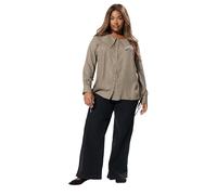 Yours Curve Collared Check Shirt - Women's - Plus Size Curve Brown