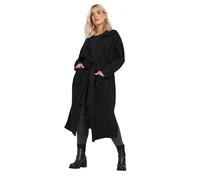 Yours Curve Collared Tie Waist Coatigan - Women's - Plus Size Curve Black