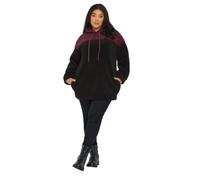 Yours Curve Colour Block Teddy Fleece Hoodie - Women's - Plus Size Curve