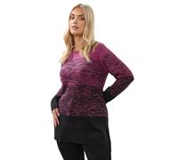 Yours Curve Colourblock Jumper - Women's - Plus Size Curve Dark Pink