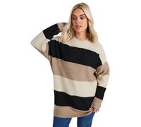 Colourblock Knitted Jumper Yours Cream 18-20