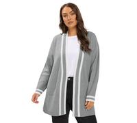 Yours Curve Contrast Edge Cardigan - Women's - Plus Size Curve Grey
