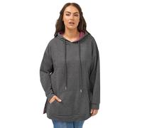 Yours Curve Contrast Lining Hoodie - Women's - Plus Size Curve Grey