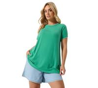 Yours Curve Contrast Stitch Swing T-Shirt - Women's - Plus Size Curve Green