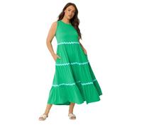 Yours Curve Contrast Swirl Tiered Maxi Dress - Women's - Plus Size Curve