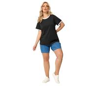 Yours Curve Contrast Trim T-Shirt - Women's - Plus Size Curve Black
