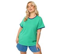 Yours Curve Contrast Trim T-Shirt - Women's - Plus Size Curve