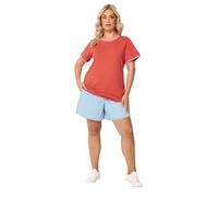 Yours Curve Contrast Trim T-Shirt - Women's - Plus Size Curve Orange