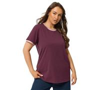 Yours Curve Contrast Trim T-Shirt - Women's - Plus Size Curve Purple