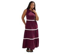 Yours Curve Contrast Trim Tie Maxi Dress - Women's - Plus Size Curve Red