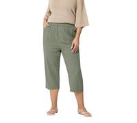 Yours Curve Green Cool Cotton Cropped Trousers - Women's - Plus Size Curve