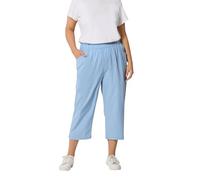 Yours Curve Cool Cotton Cropped Trousers - Women's - Plus Size Curve Blue