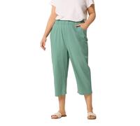Yours Curve Cool Cotton Cropped Trousers - Women's - Plus Size Curve Green