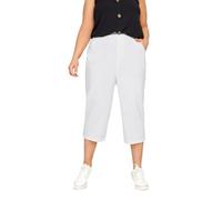 Yours Curve Cool Cotton Cropped Trousers - Women's - Plus Size Curve White