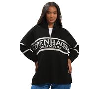 Yours Curve 'Copenhagen' Quarter Zip Jumper - Women's - Plus Size Curve Black