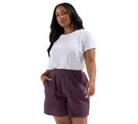 Yours Curve Cotton Cheesecloth Shorts - Women's - Plus Size Curve Purple