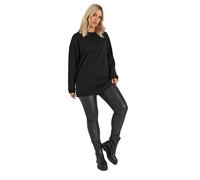Yours Curve Cotton Crew Neck Sweatshirt - Women's - Plus Size Curve Black