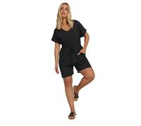 Yours Curve Cotton Keyhole Playsuit - Women's - Plus Size Curve