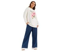 Yours Curve Cream 'Valencia' Floral Sweatshirt - Women's - Plus Size Curve