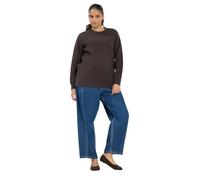 Yours Women's Crew Neck Knitted Premium Jumper in Brown | Size: 26/28