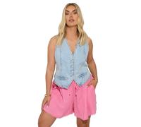 Yours Curve Crinkle Crochet Trim Shorts - Women's - Plus Size Curve Pink