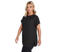 Yours Curve Crinkle Plisse T-Shirt - Women's - Plus Size Curve Black