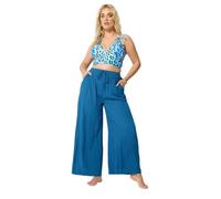 Yours Curve Crinkle Texture Wide Leg Trousers - Women's - Plus Size Curve