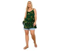 Yours Curve Crinkle Tropical Print Cami Top - Women's - Plus Size Curve