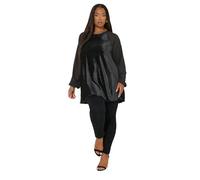 Yours Curve Crinkle Velour Top - Women's - Plus Size Curve Black