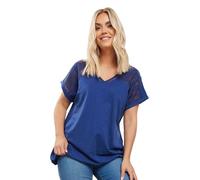 Crochet Bubble Hem T-Shirt Yours Blue 30-32