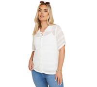 Yours Curve Crochet Collared Knitted Top - Women's - Plus Size Curve