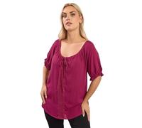 Yours Curve Crochet Detail Tie Front Top - Women's - Plus Size Curve