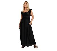 Yours Curve Crochet Detail Woven Dress - Women's - Plus Size Curve Black