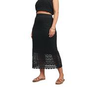 Yours Curve Crochet Knitted Midi Skirt - Women's - Plus Size Curve Black