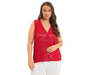 Yours Curve Crochet Knitted Waistcoat - Women's - Plus Size Curve