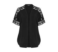 Yours Curve Crochet Sleeve Kimono - Women's - Plus Size Curve Black