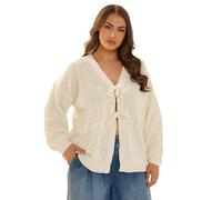 Yours Curve Crochet Tie Cardigan - Women's - Plus Size Curve White