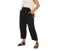 Yours Curve Crochet Trim Cropped Trousers - Women's - Plus Size Curve Black